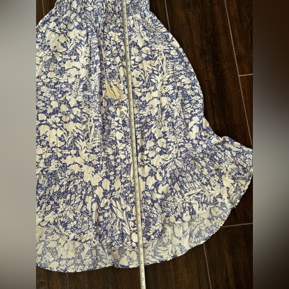 Cynthia Rowley white and Blue Tiered Maxi Skirt NWT sz M - Picture 12 of 15